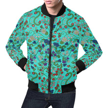 Load image into Gallery viewer, Grandmother Stories Turquoise Bomber Jacket for Men
