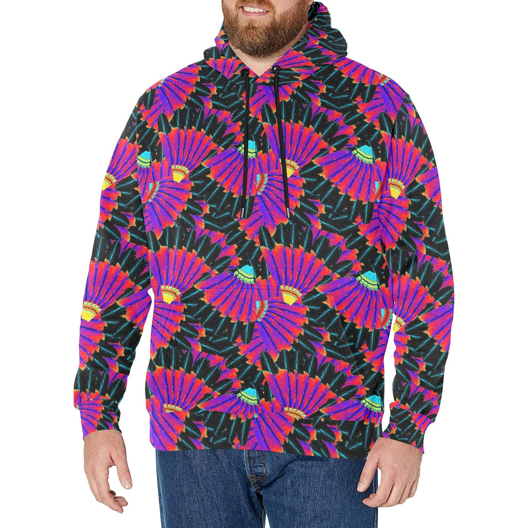 Eagle Feather Remix Men's Long Sleeve Fleece Hoodie