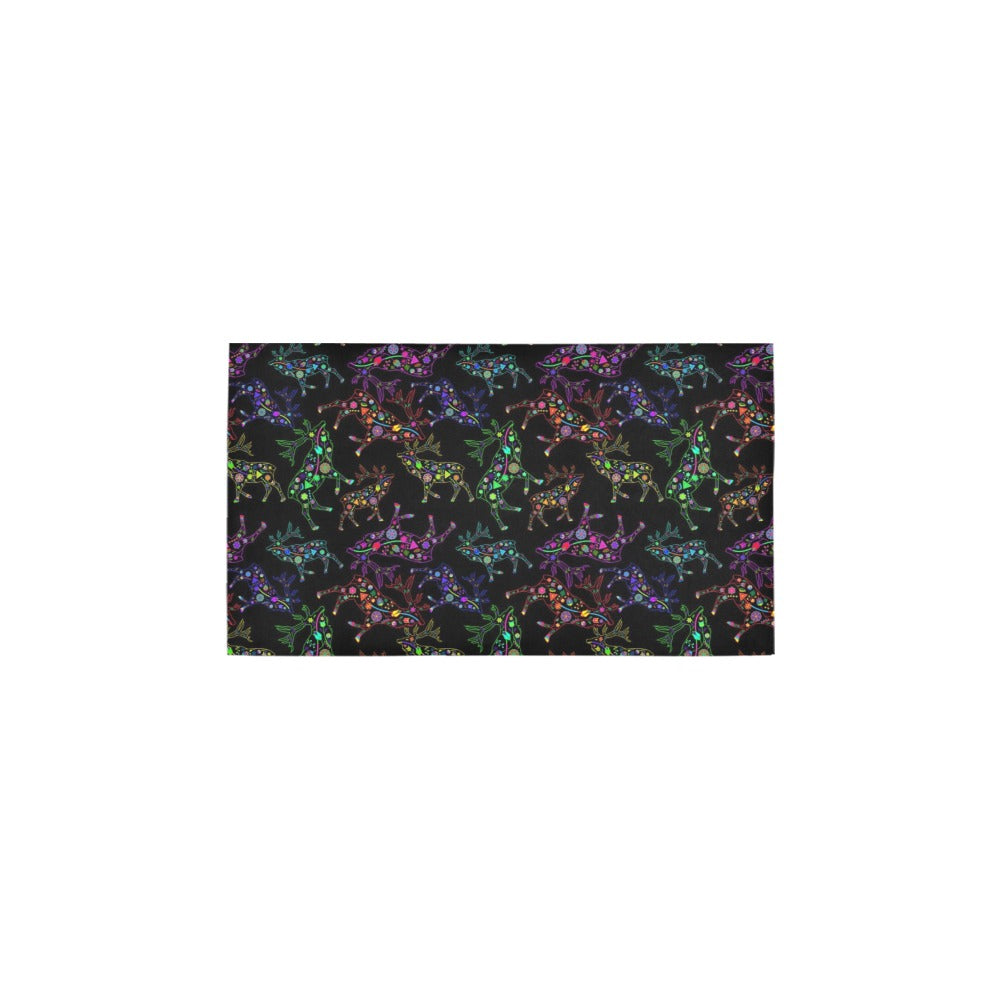 Neon Floral Elks Bath Rug 16''x 28''