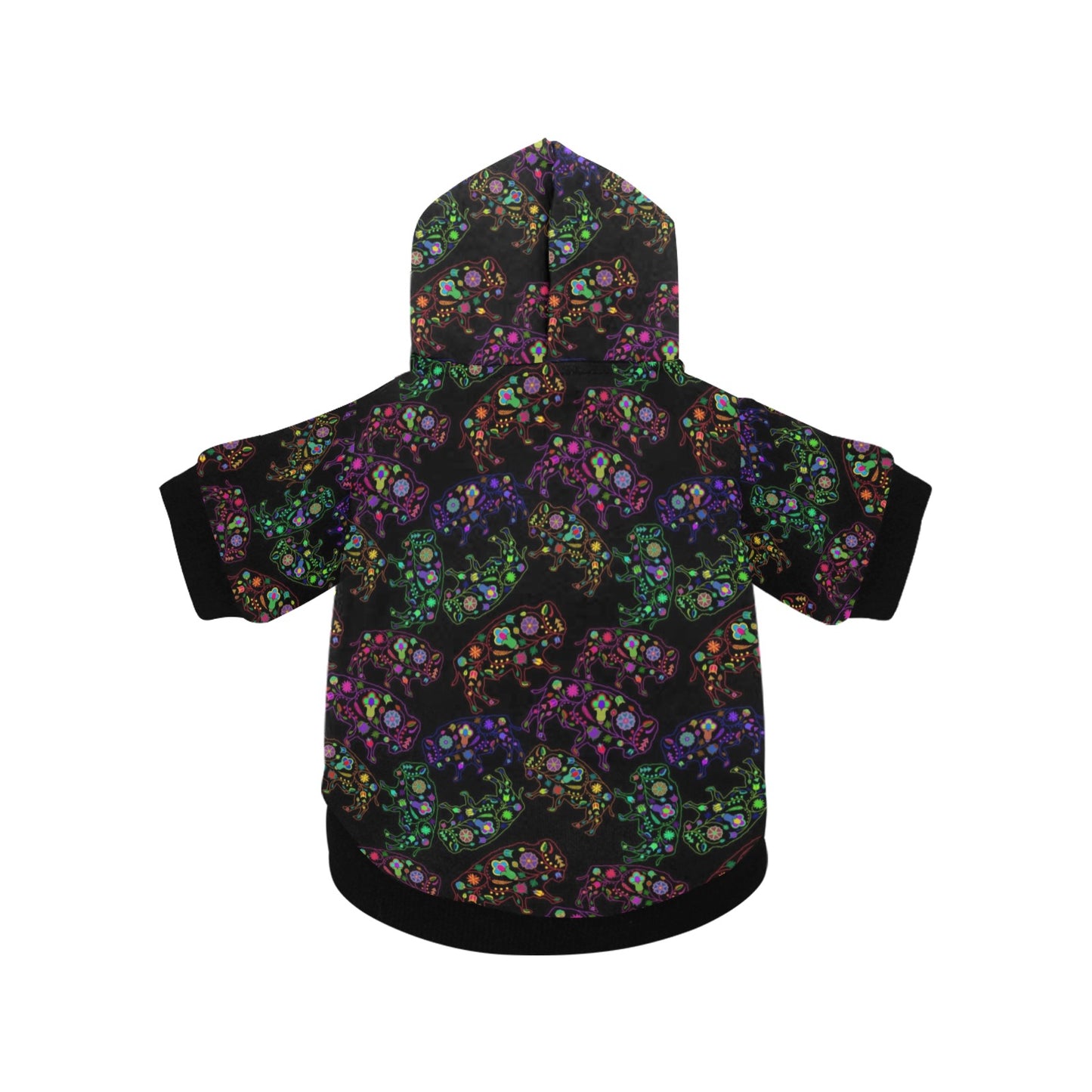 Neon Floral Buffalos Pet Dog Hoodie