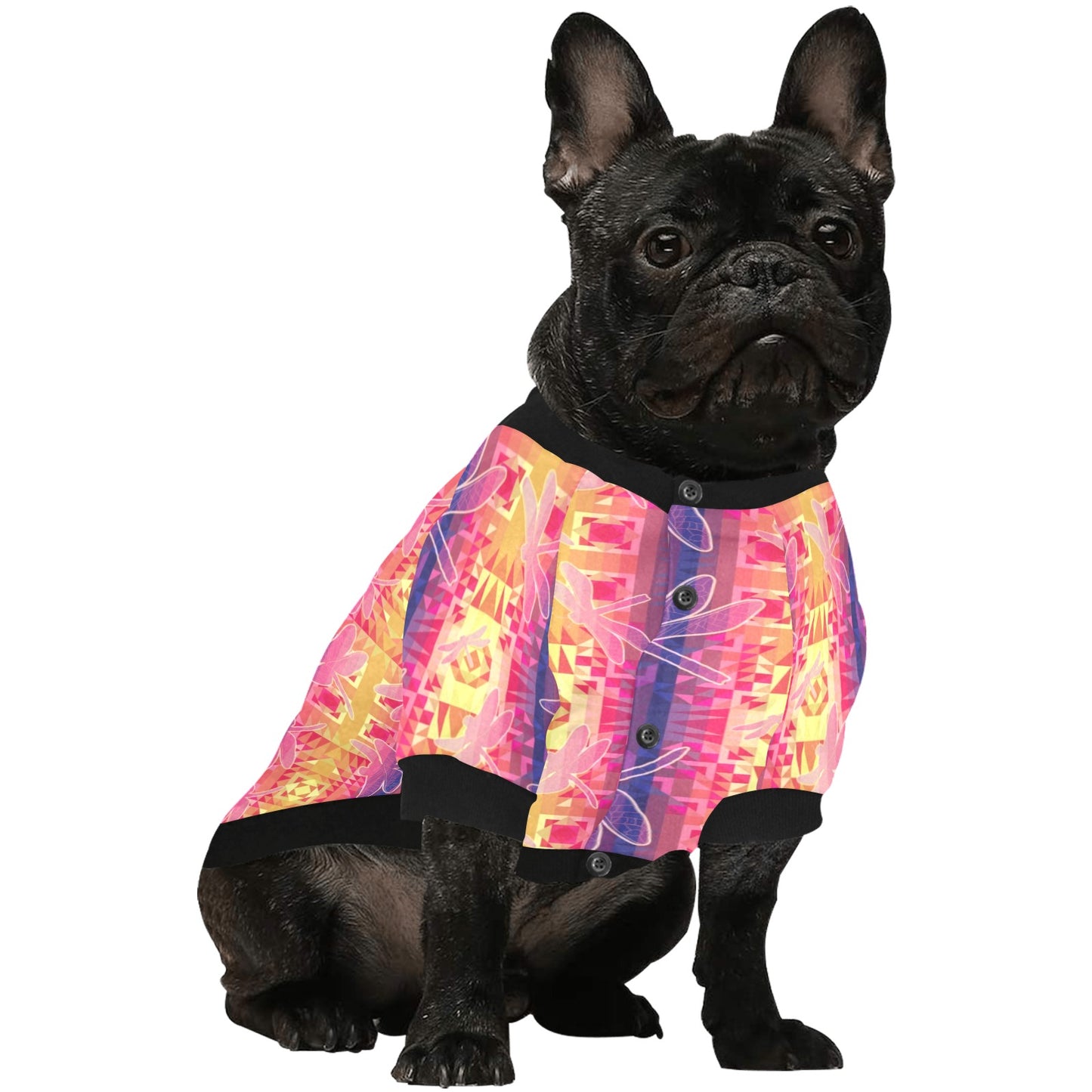 Kaleidoscope Dragonfly Pet Dog Round Neck Shirt