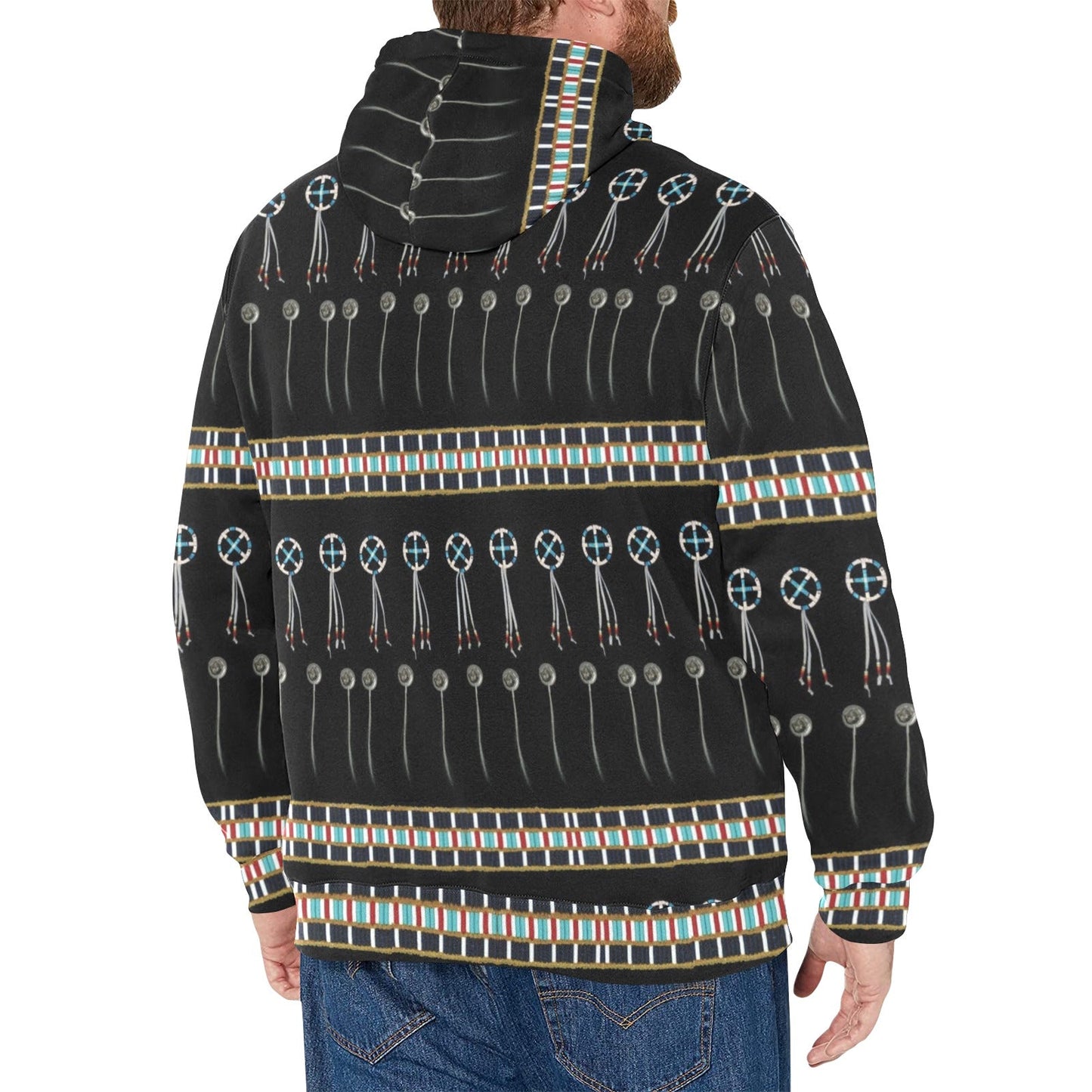 Beaded Bracelet Men's Long Sleeve Fleece Hoodie