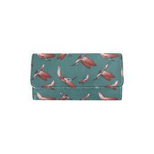 Load image into Gallery viewer, Red Swift Turquoise Women&#39;s Trifold Wallet
