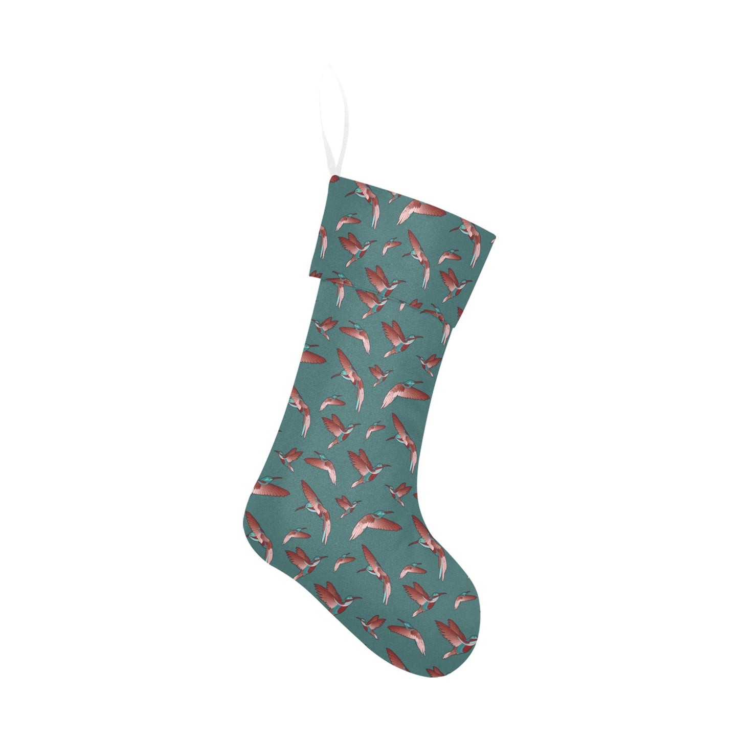 Red Swift Turquoise Christmas Stocking