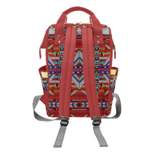 Load image into Gallery viewer, Medicine Blessing Red Multi-Function Diaper Backpack/Diaper Bag
