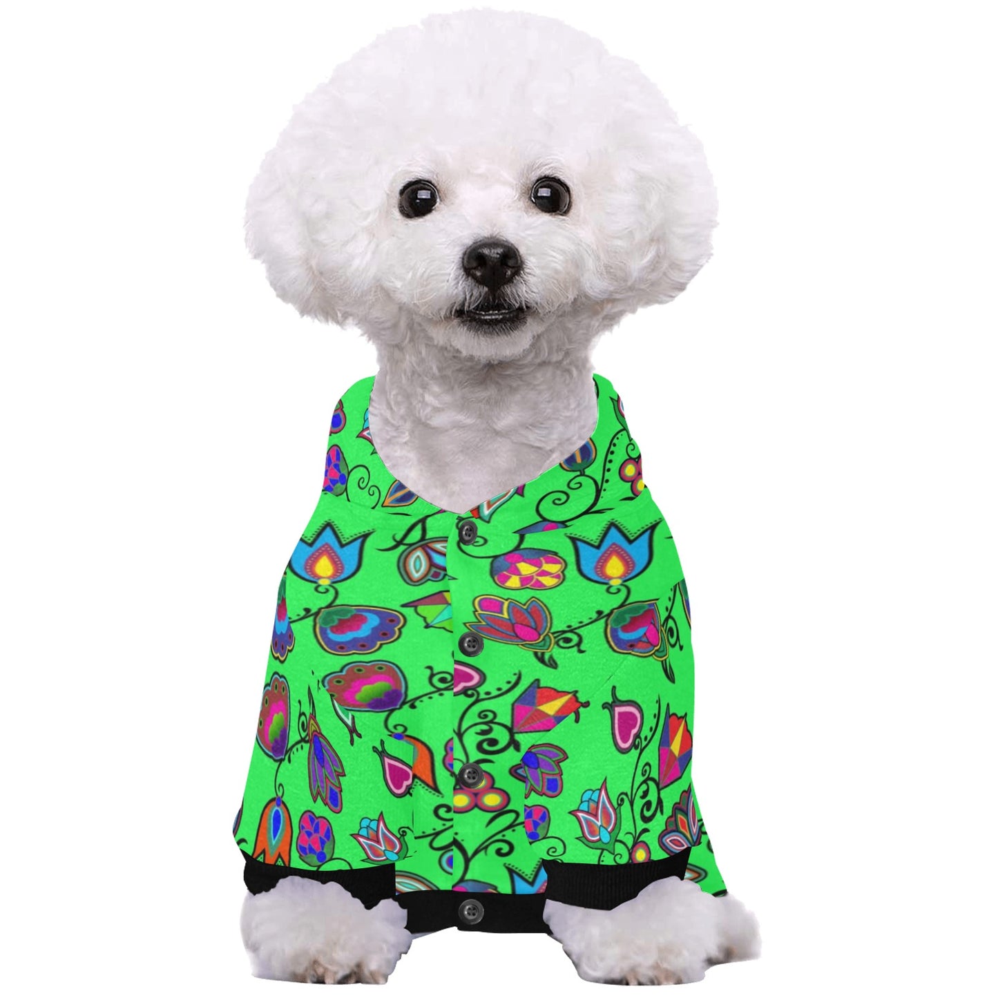 Indigenous Paisley Green Pet Dog Hoodie