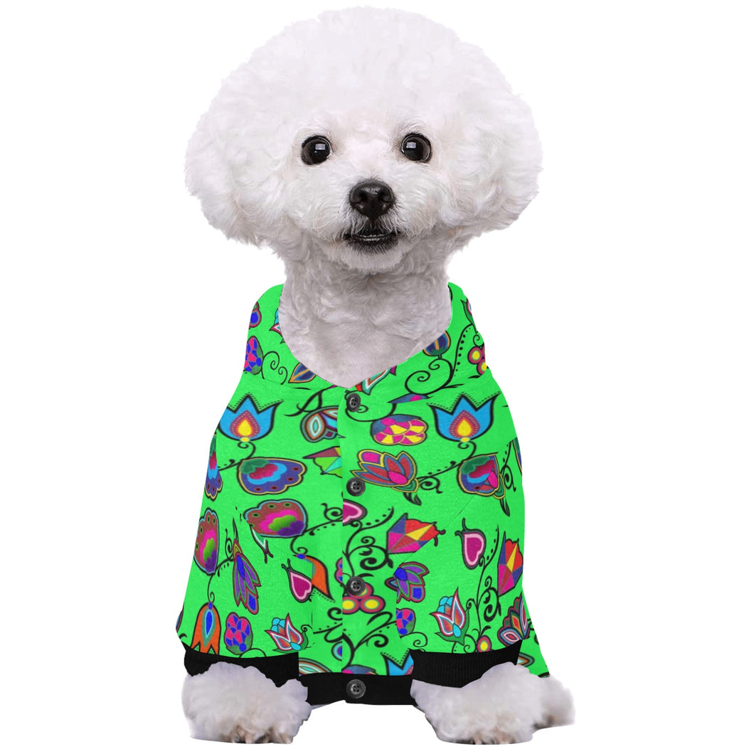 Indigenous Paisley Green Pet Dog Hoodie