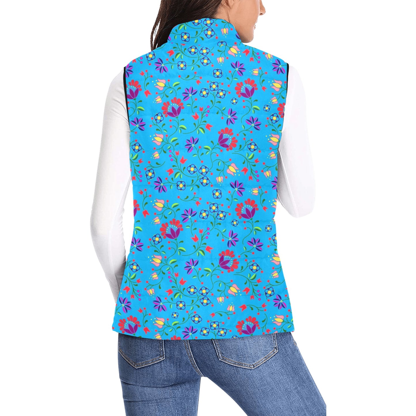 Fleur Indigine Ciel Women's Padded Vest Jacket