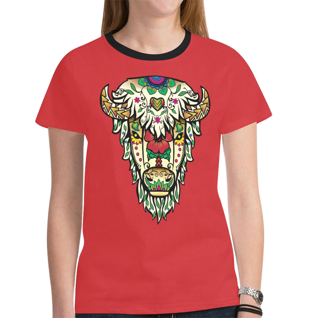 Buffalo Spirit Guide (Red) New T-shirt for Women