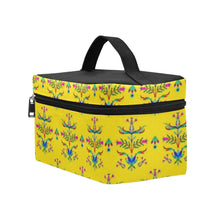 Load image into Gallery viewer, Dakota Damask Yellow Cosmetic Bag/Large
