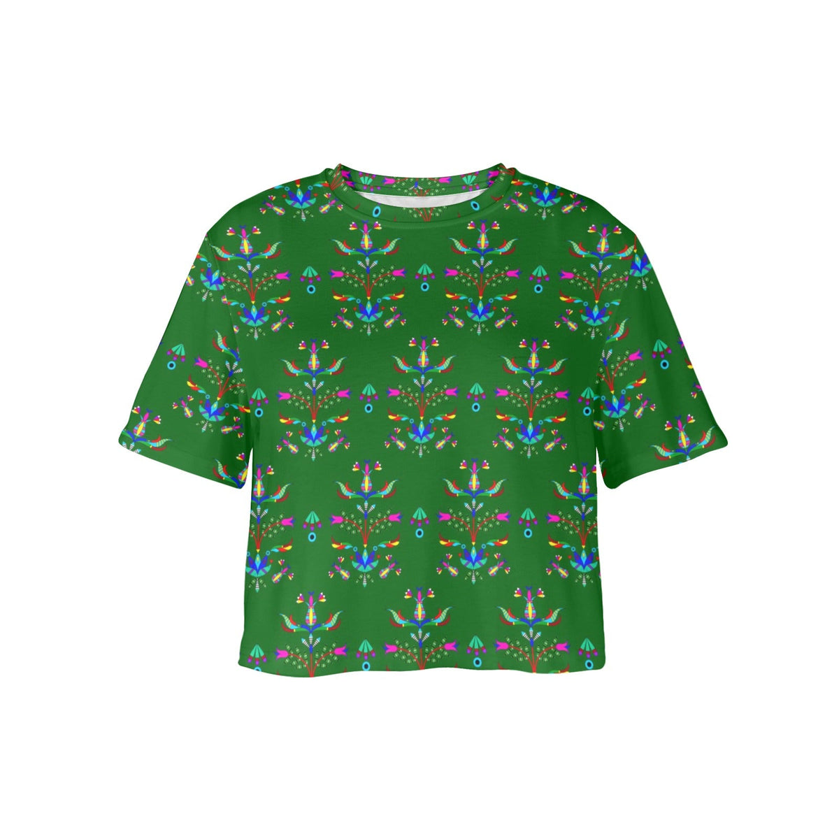 Dakota Damask Green Crop Top