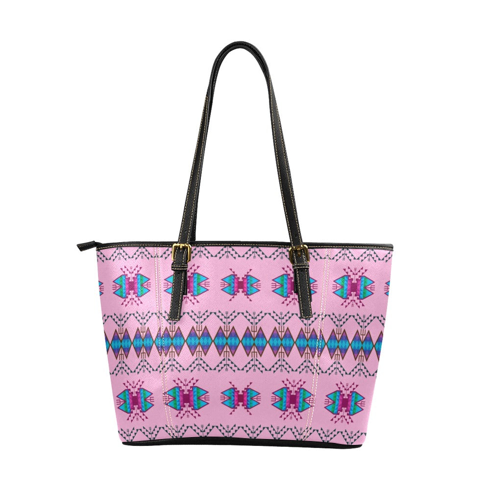 Sacred Trust Carnation Leather Tote Bag