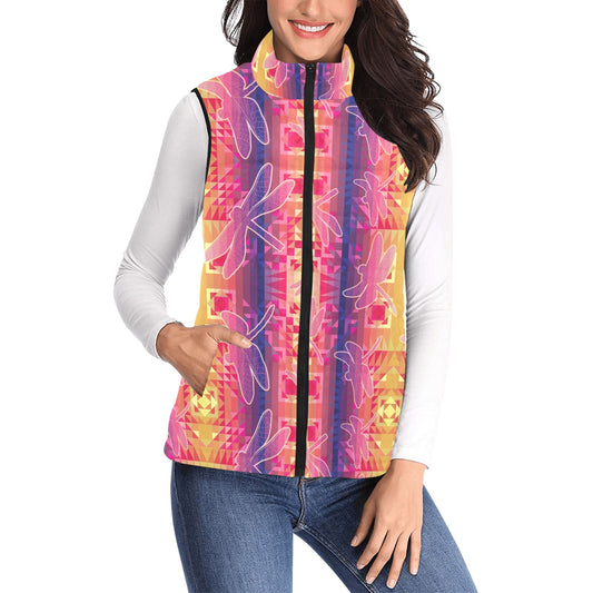 Kaleidoscope Dragonfly Women's Padded Vest Jacket