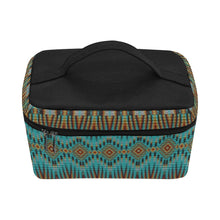 Load image into Gallery viewer, Fire Feather Turquoise Cosmetic Bag/Large
