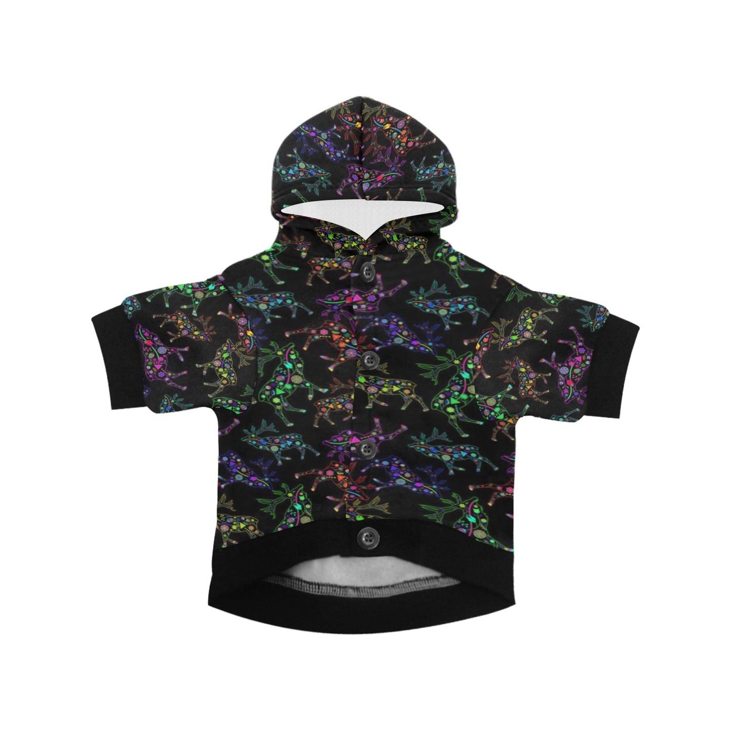 Neon Floral Elks Pet Dog Hoodie