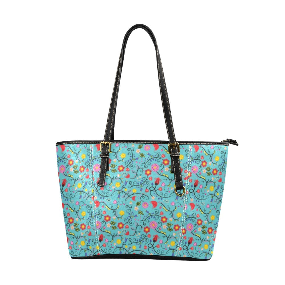 Nipin Blossom Sky Leather Tote Bag