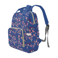 Load image into Gallery viewer, Swift Floral Peach Blue Multi-Function Diaper Backpack/Diaper Bag
