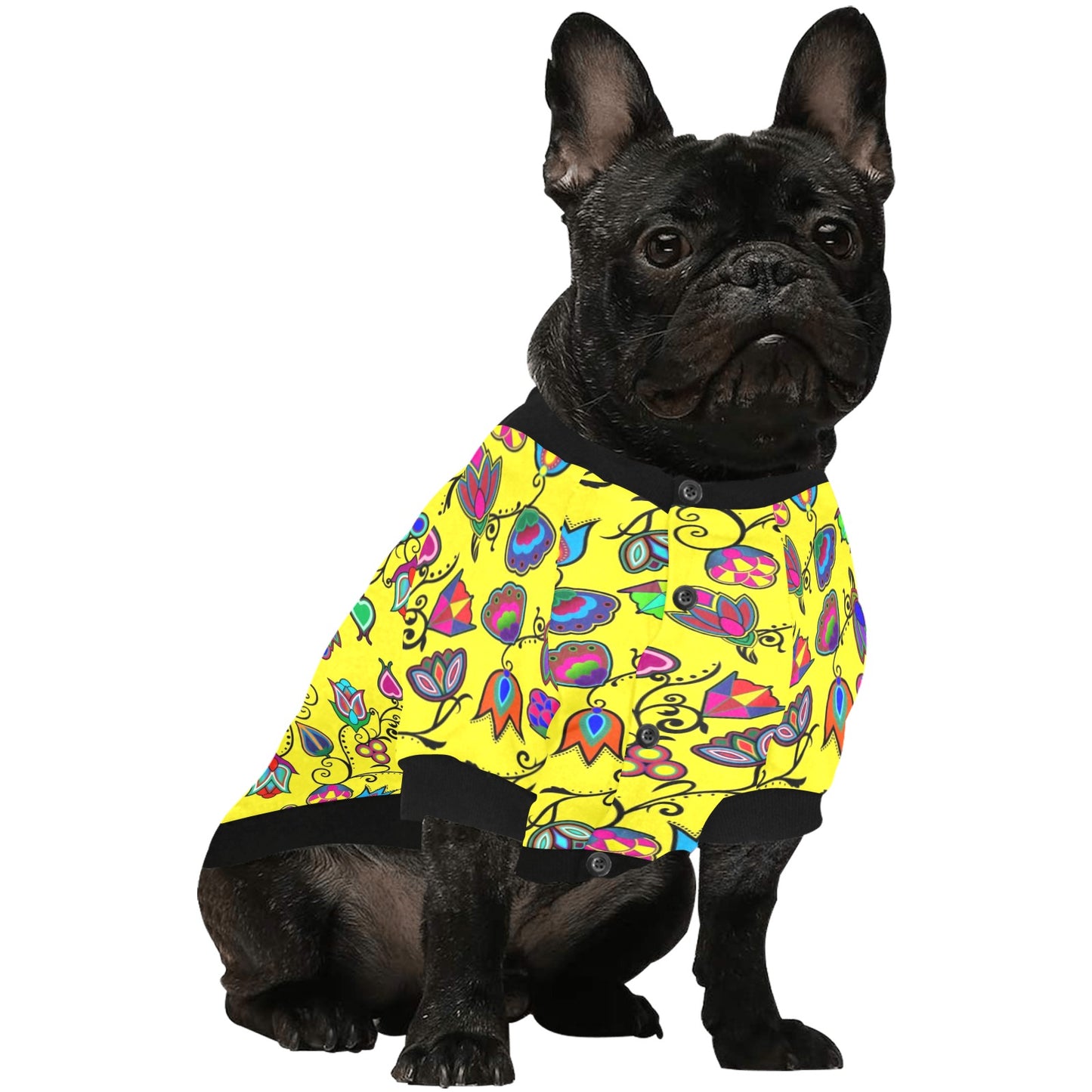 Indigenous Paisley Yellow Pet Dog Round Neck Shirt