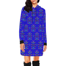 Load image into Gallery viewer, Dakota Damask Blue Hoodie Dress
