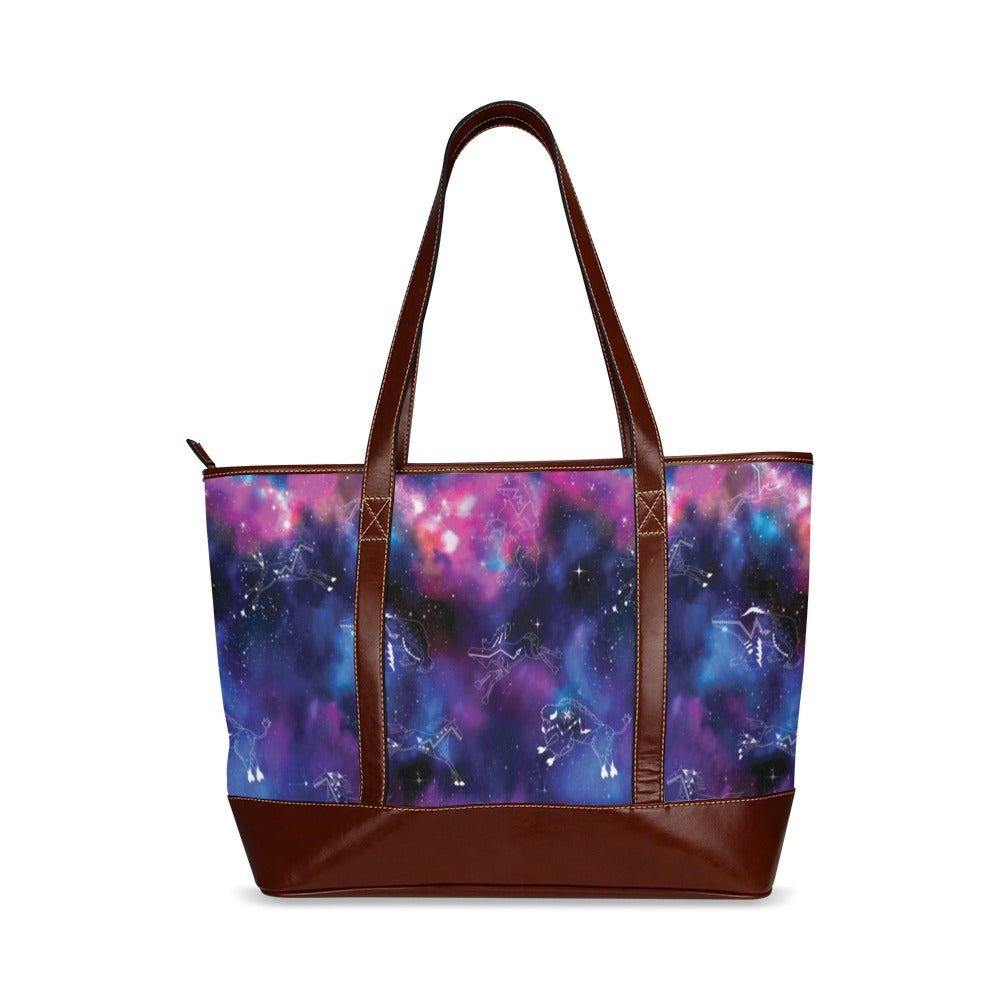 Animal Ancestors 1 Blue and Pink Tote Handbag