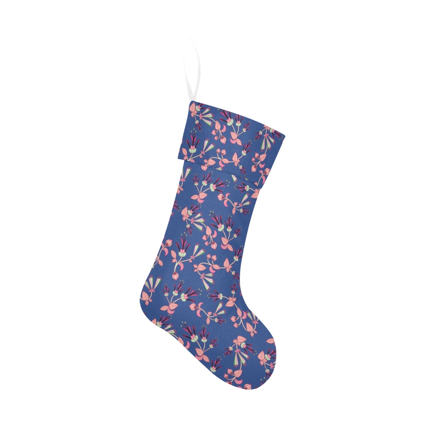 Swift Floral Peach Blue Christmas Stocking