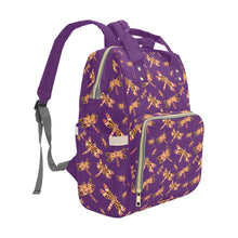 Load image into Gallery viewer, Gathering Yellow Purple Multi-Function Diaper Backpack/Diaper Bag
