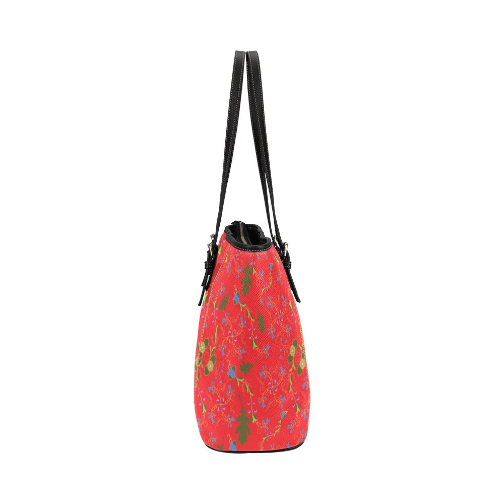 Vine Life Scarlet Leather Tote Bag