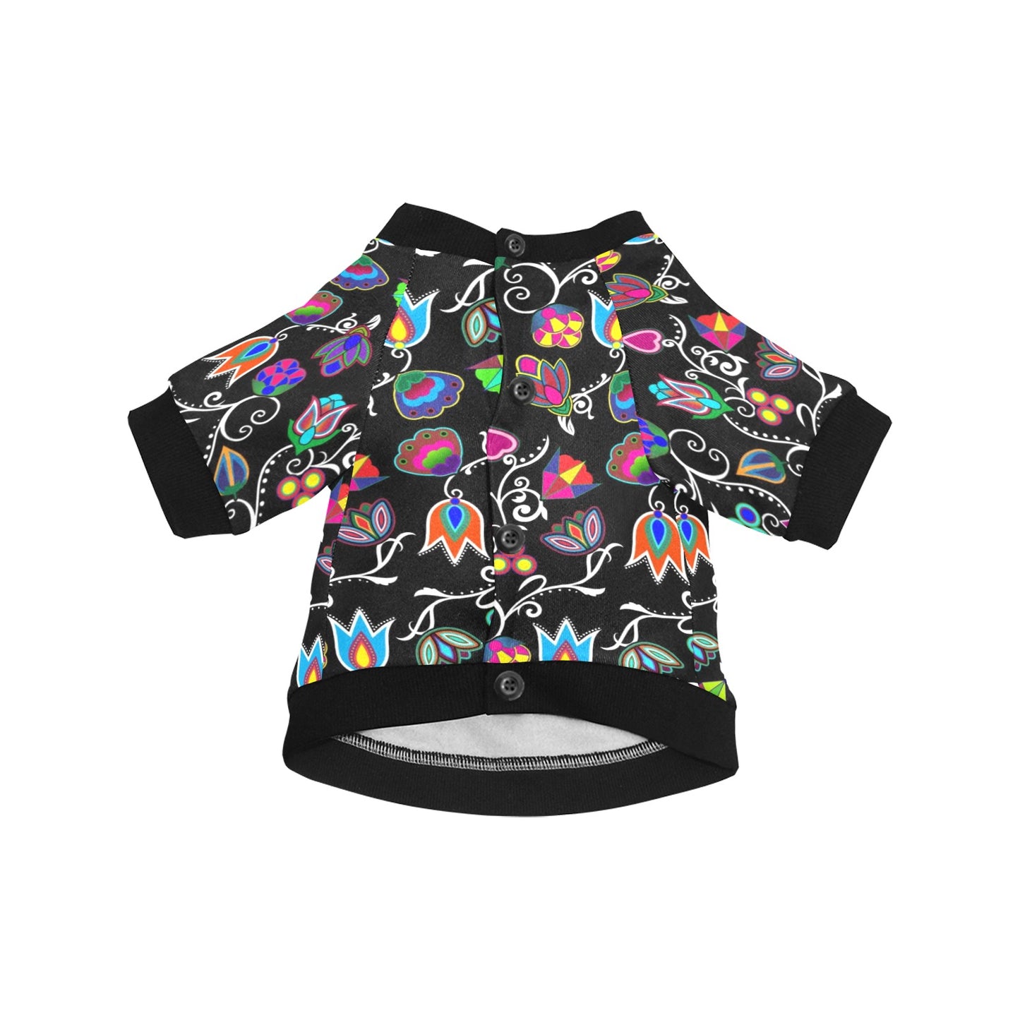 Indigenous Paisley Black Pet Dog Round Neck Shirt