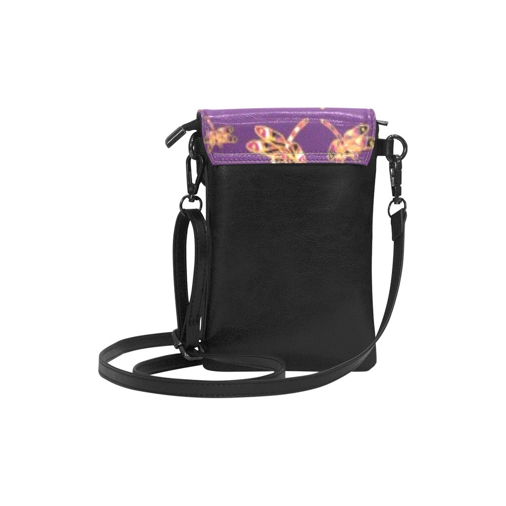 Gathering Yellow Purple Small Cell Phone Purse