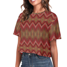 Load image into Gallery viewer, Fire Feather Red Crop Top
