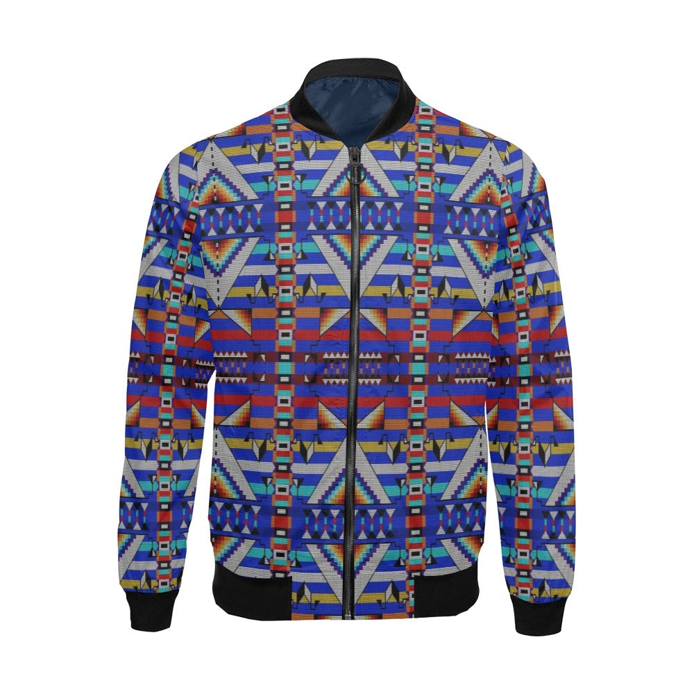 Medicine Blessing Blue Bomber Jacket for Men