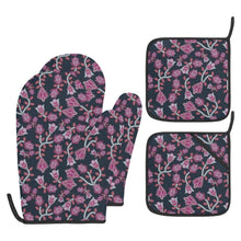 Load image into Gallery viewer, Beaded Pink Oven Mitt &amp; Pot Holder
