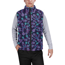 Load image into Gallery viewer, Beaded Blue Nouveau Men&#39;s Padded Vest Jacket
