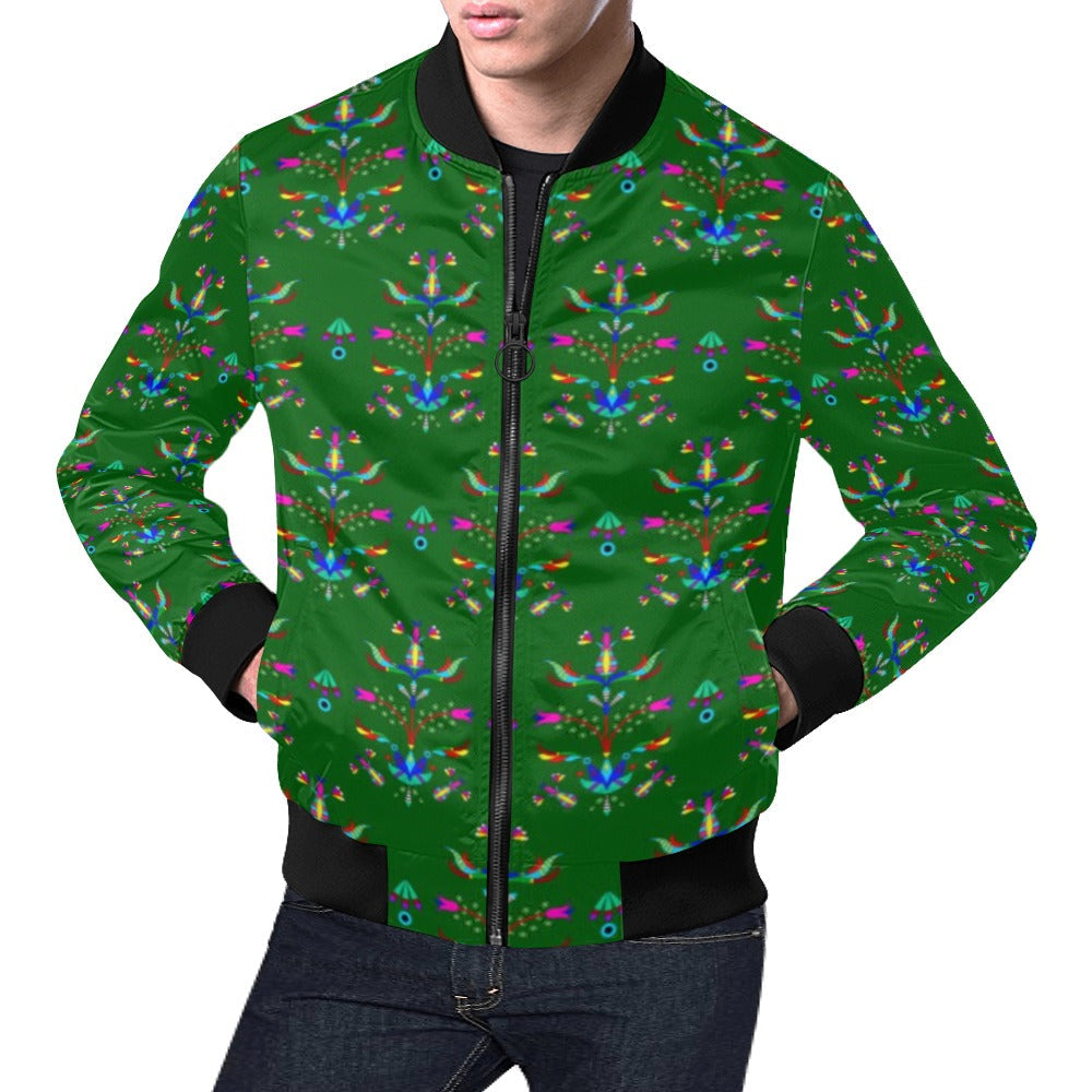 Dakota Damask Green Bomber Jacket for Men