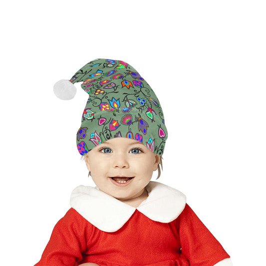 Indigenous Paisley Dark Sea Santa Hat