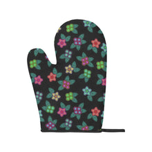 Load image into Gallery viewer, Berry Flowers Black Oven Mitt &amp; Pot Holder
