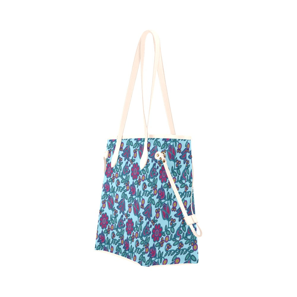 Beaded Nouveau Marine Clover Canvas Tote Bag