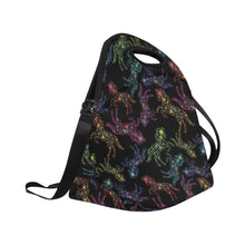 Load image into Gallery viewer, Neon Floral Horses Neoprene Lunch Bag/Large
