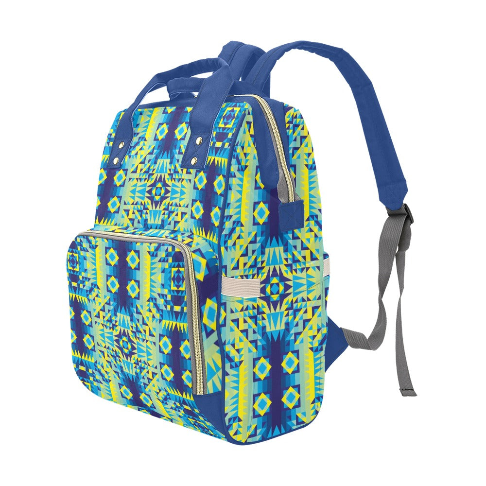 Kaleidoscope Jaune Bleu Multi-Function Diaper Backpack/Diaper Bag