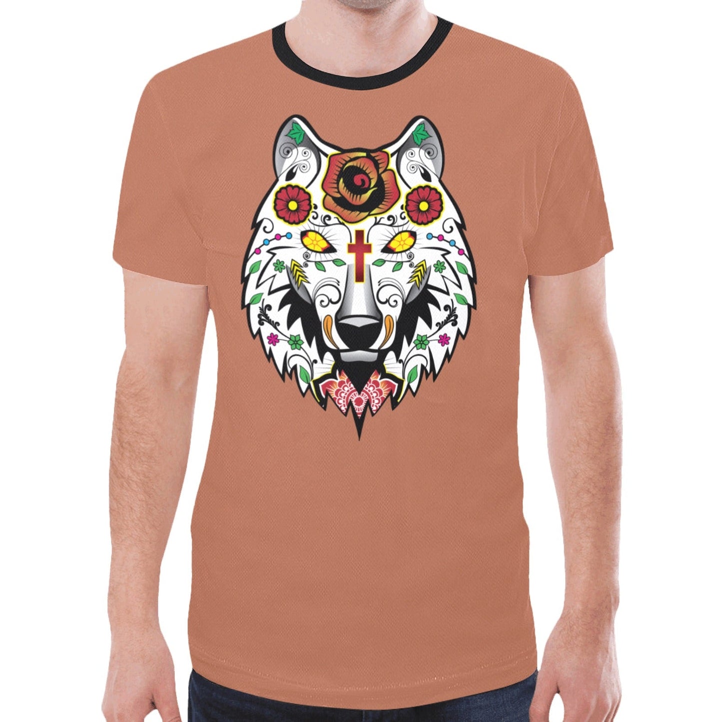 Wolf Spirit Guide Brown New T-shirt for Men