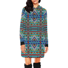 Load image into Gallery viewer, Medicine Blessing Turquoise Hoodie Dress
