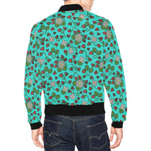 Load image into Gallery viewer, Strawberry Dreams Turquoise Bomber Jacket for Men
