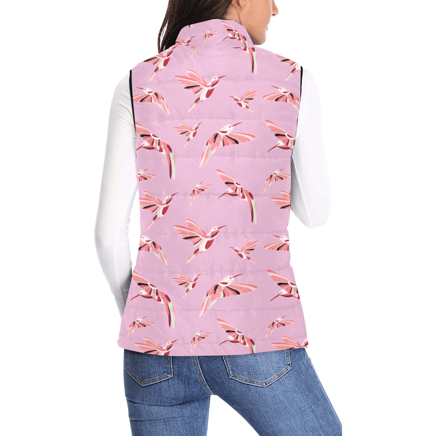 Strawberry Pink Women's Padded Vest Jacket