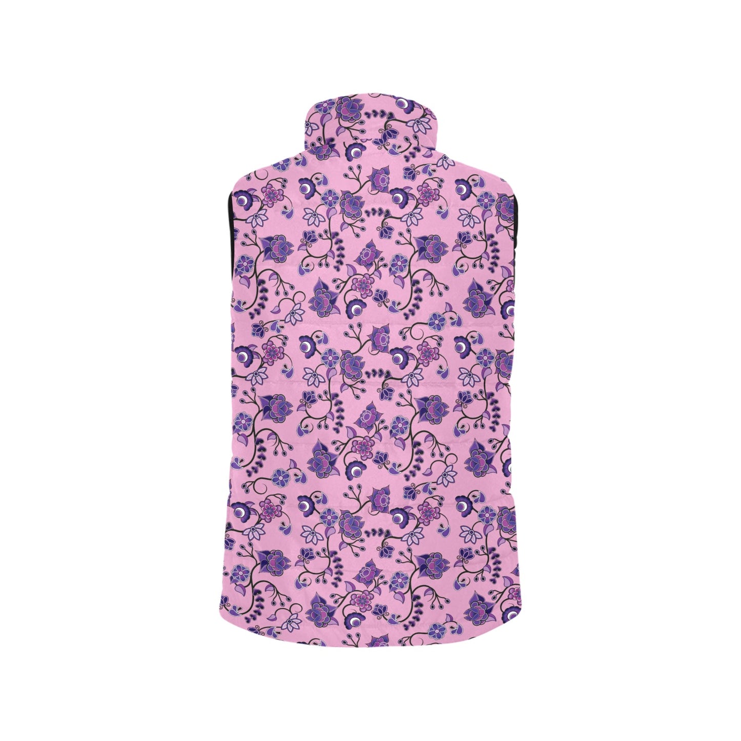 Purple Floral Amour Women's Padded Vest Jacket