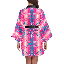 Load image into Gallery viewer, Desert Geo Blue Long Sleeve Kimono Robe
