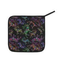 Load image into Gallery viewer, Neon Floral Elks Oven Mitt &amp; Pot Holder
