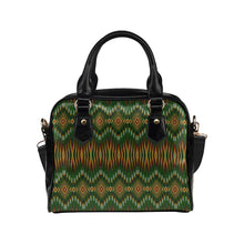 Load image into Gallery viewer, Fire Feather Green Shoulder Handbag
