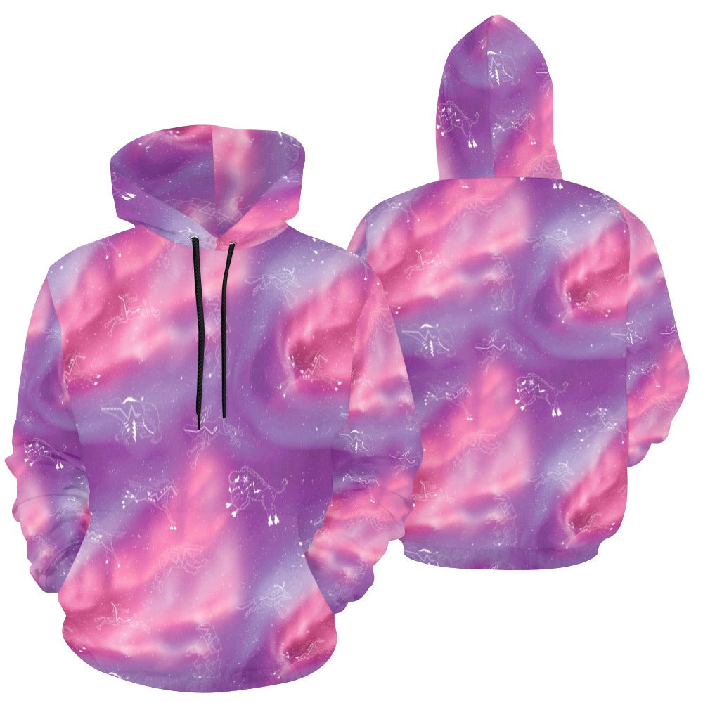 Animal Ancestors 7 Aurora Gases Pink and Purple Hoodie for Women