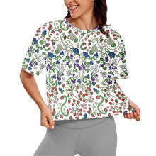 Load image into Gallery viewer, Grandmother Stories White Crop Top
