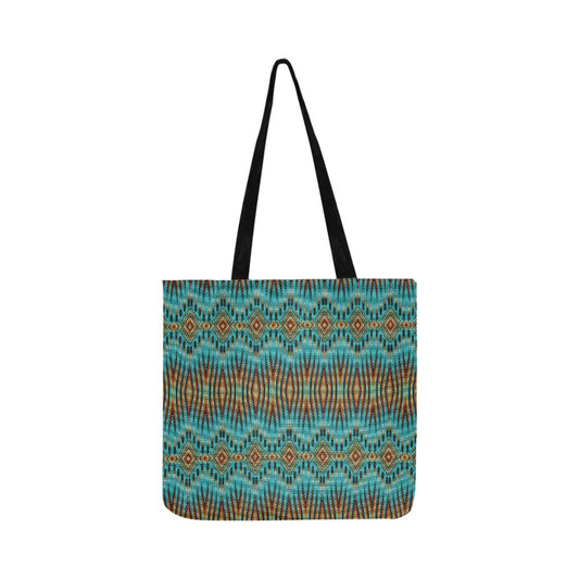 Fire Feather Turquoise Reusable Shopping Bag